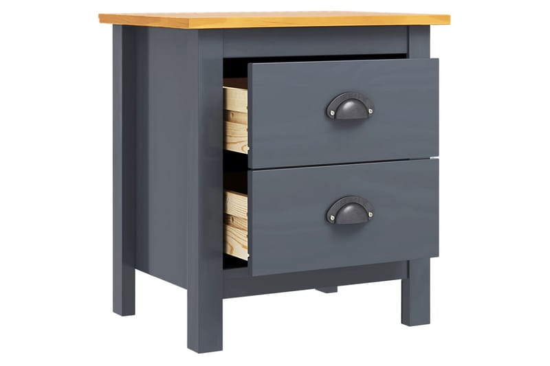 Nattbord Hill Range grå 46x35x49,5 cm heltre furu - Møbler - Bord - Avlastningsbord - Sengebord & nattbord