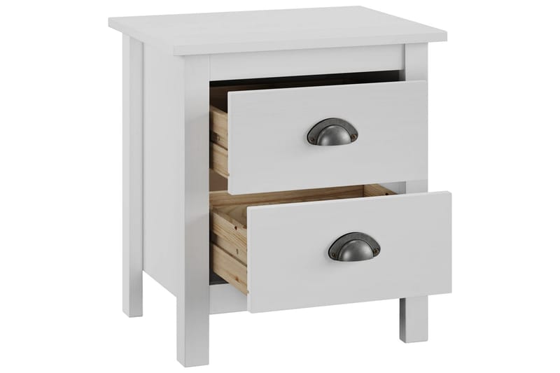 Nattbord Hill Range hvit 46x35x49,5 cm heltre furu - Sengebord & nattbord