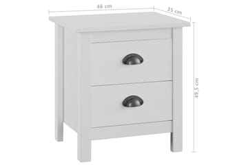 Nattbord Hill Range hvit 46x35x49,5 cm heltre furu - Møbler - Bord - Avlastningsbord - Sengebord & nattbord