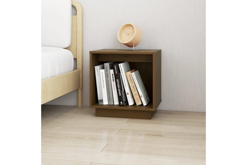 Nattbord honningbrun 40x30x40 cm heltre furu - Brun - Møbler - Bord - Avlastningsbord - Sengebord & nattbord
