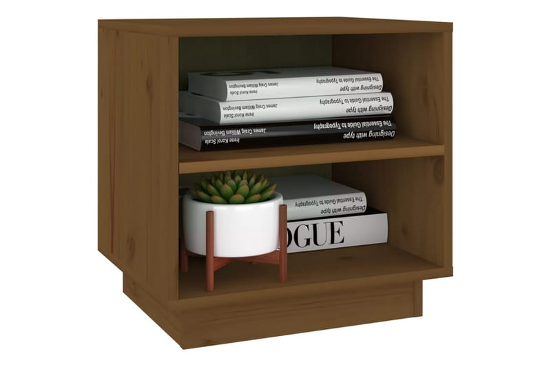 Nattbord honningbrun 40x34x40 cm heltre furu - Brun - Møbler - Bord - Avlastningsbord - Sengebord & nattbord