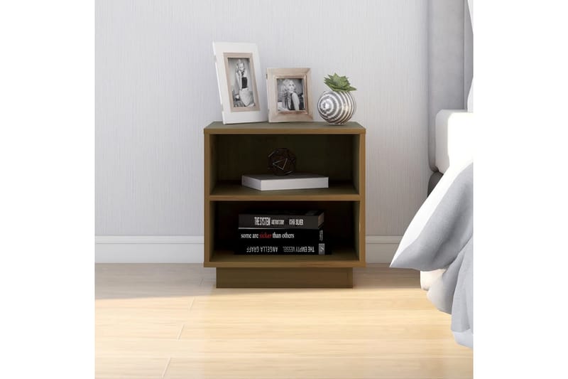 Nattbord honningbrun 40x34x40 cm heltre furu - Brun - Møbler - Bord - Avlastningsbord - Sengebord & nattbord
