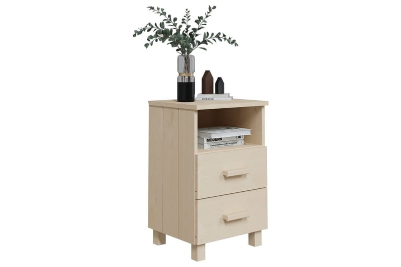 Nattbord honningbrun 40x35x62 cm heltre furu - Brun - Møbler - Bord - Avlastningsbord - Sengebord & nattbord