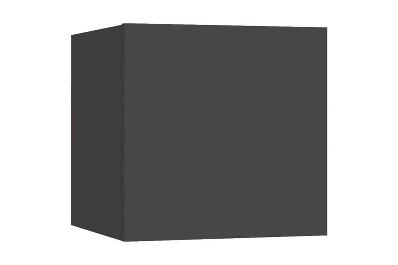Nattbord höyglans grå 30,5x30x30 cm sponplate - Grå - Sengebord & nattbord