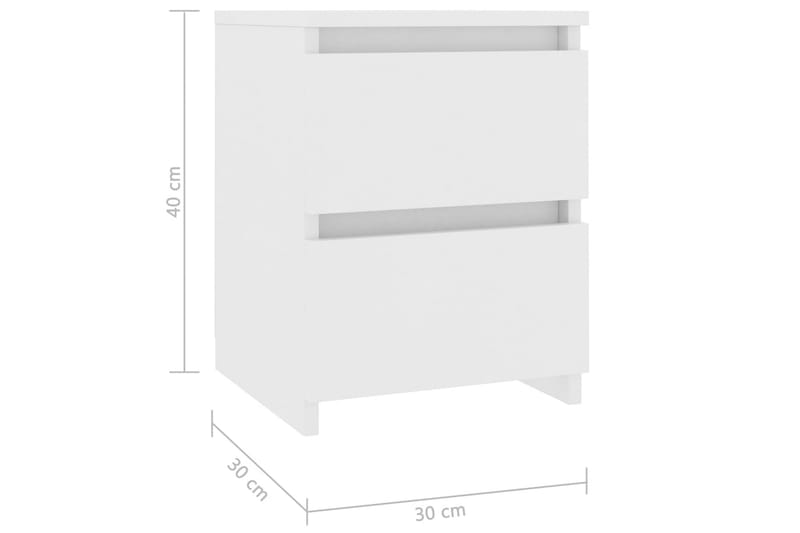 Nattbord hvit 30x30x40 cm sponplate - Hvit - Møbler - Bord - Avlastningsbord - Sengebord & nattbord