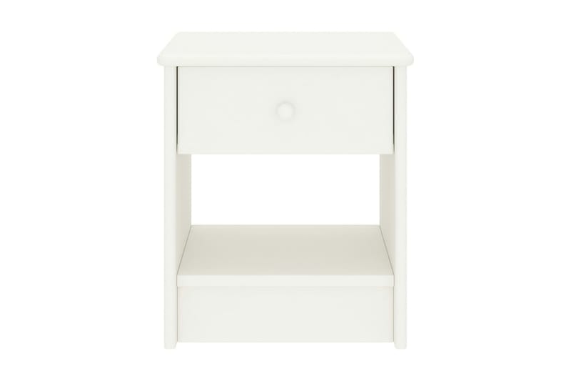 Nattbord hvit 35x30x40 cm heltre furu - Hvit - Møbler - Bord - Avlastningsbord - Sengebord & nattbord