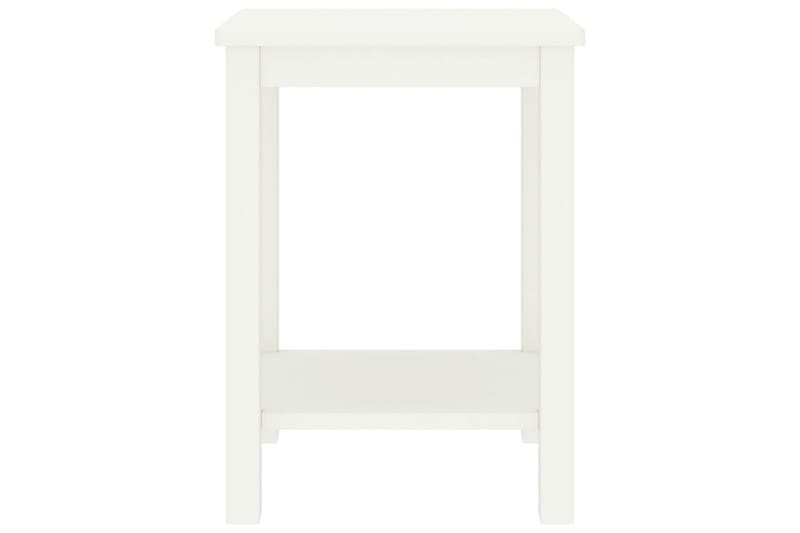 Nattbord hvit 35x30x47 cm heltre furu - Hvit - Sengebord & nattbord