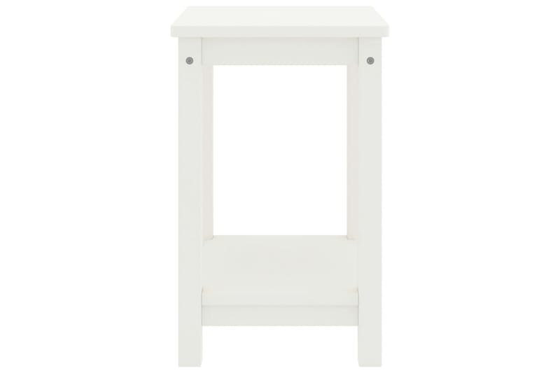 Nattbord hvit 35x30x47 cm heltre furu - Hvit - Sengebord & nattbord