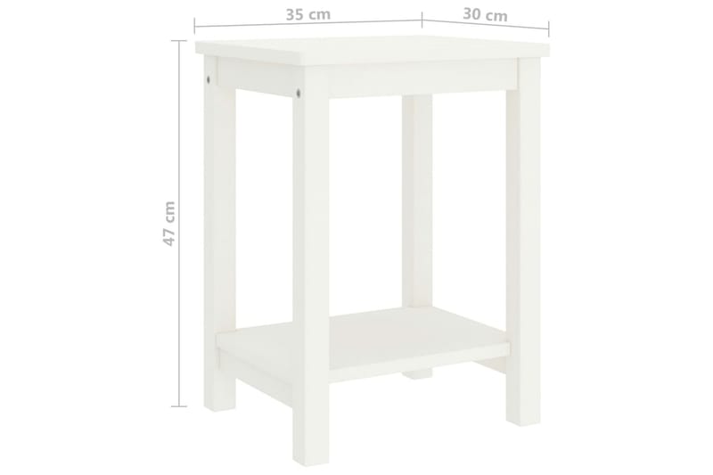 Nattbord hvit 35x30x47 cm heltre furu - Hvit - Møbler - Bord - Avlastningsbord - Sengebord & nattbord