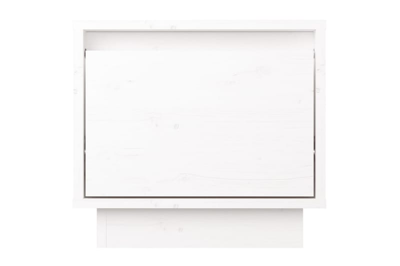 Nattbord hvit 35x34x32 cm heltre furu - Hvit - Sengebord & nattbord