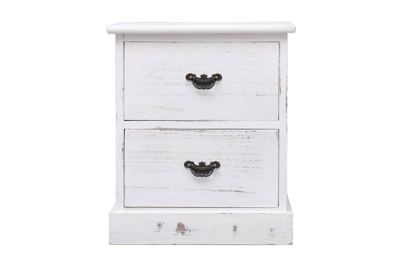 Nattbord hvit 38x28x45 cm keisertre - Hvit - Møbler - Bord - Avlastningsbord - Sengebord & nattbord
