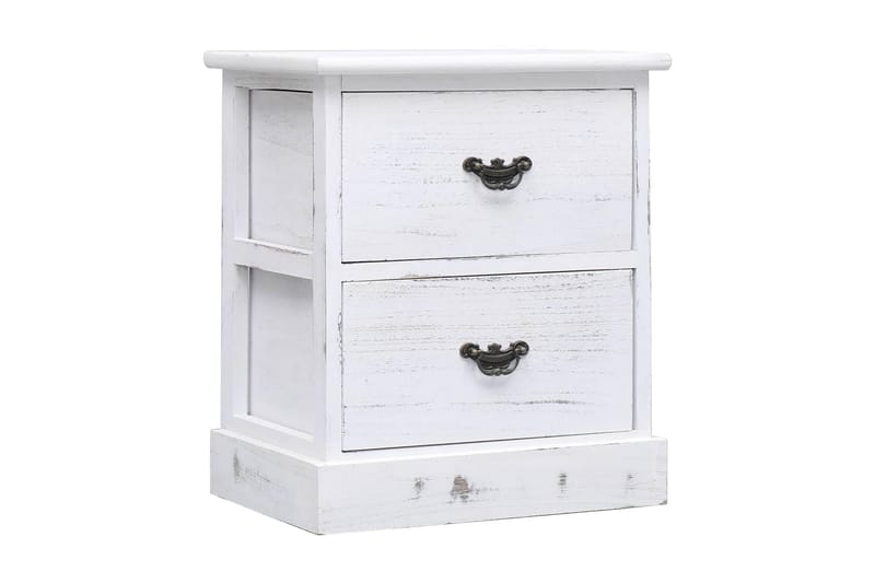 Nattbord hvit 38x28x45 cm keisertre - Hvit - Møbler - Bord - Avlastningsbord - Sengebord & nattbord