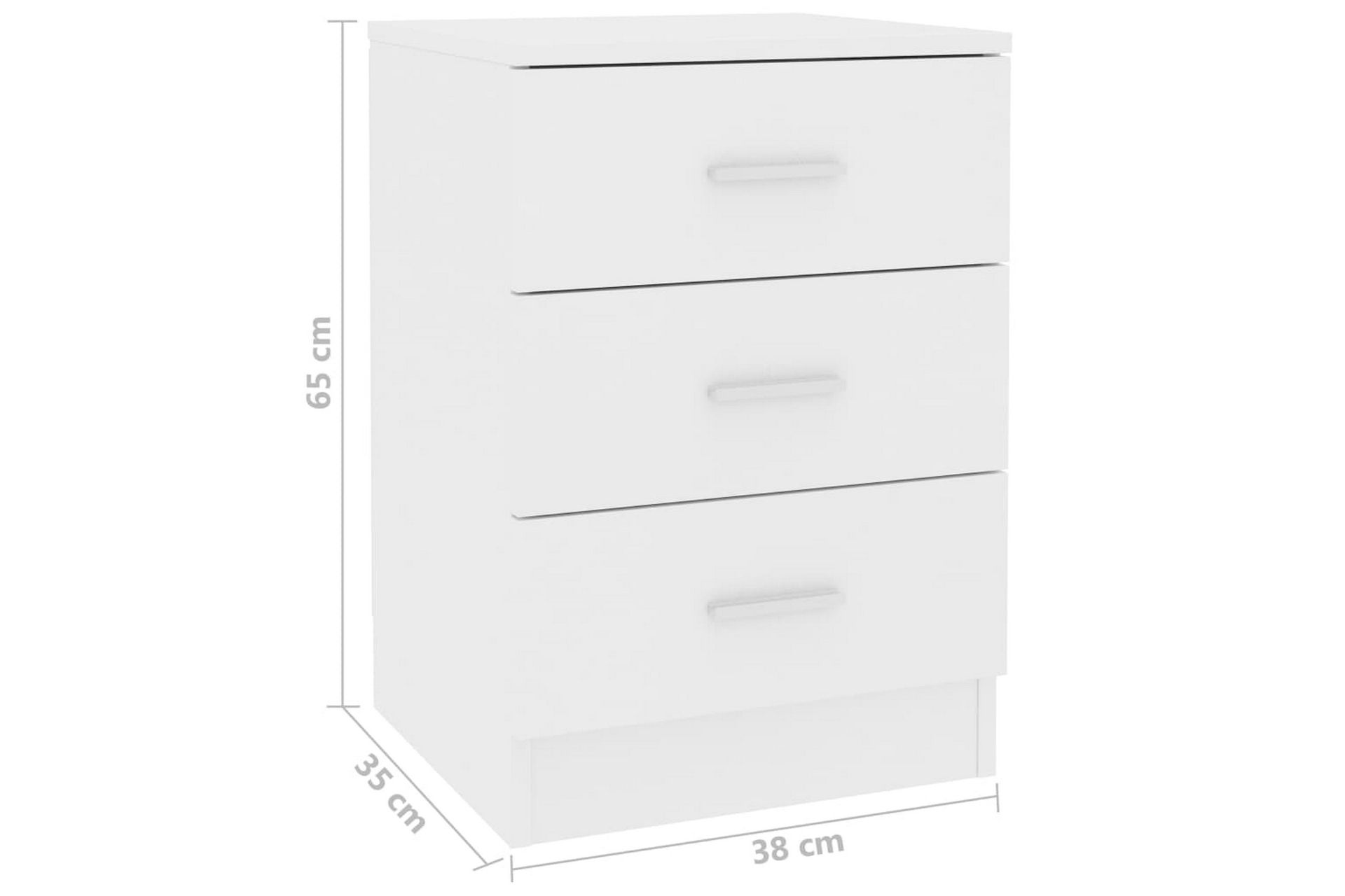 Nattbord hvit 38x35x56 cm sponplate - Hvit - Møbler - Bord - Avlastningsbord - Sengebord & nattbord