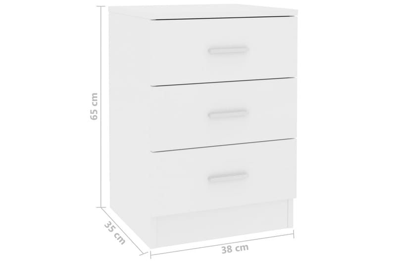 Nattbord hvit 38x35x56 cm sponplate - Hvit - Møbler - Bord - Avlastningsbord - Sengebord & nattbord