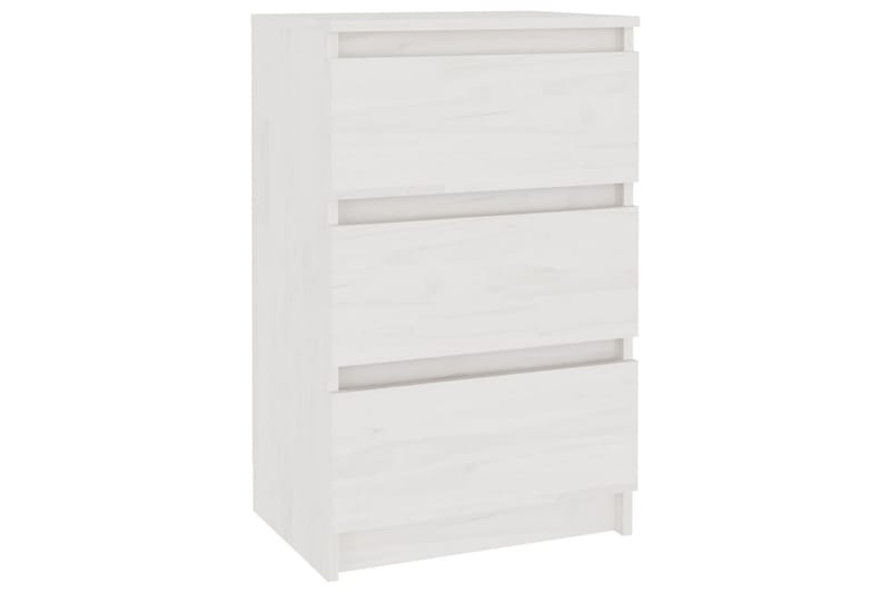 Nattbord hvit 40x29,5x64 cm heltre furu - Hvit - Sengebord & nattbord