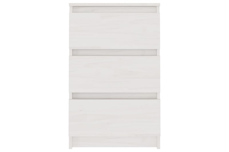 Nattbord hvit 40x29,5x64 cm heltre furu - Hvit - Sengebord & nattbord