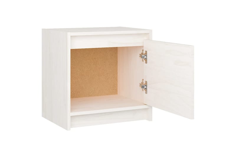 Nattbord hvit 40x30,5x40 cm heltre furu - Hvit - Møbler - Bord - Avlastningsbord - Sengebord & nattbord