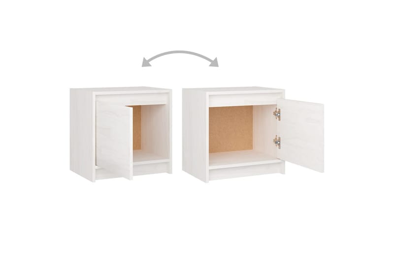 Nattbord hvit 40x30,5x40 cm heltre furu - Hvit - Møbler - Bord - Avlastningsbord - Sengebord & nattbord