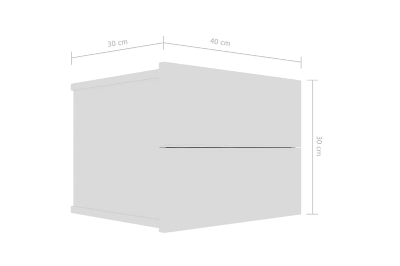 Nattbord hvit 40x30x30 cm sponplate - Hvit - Sengebord & nattbord