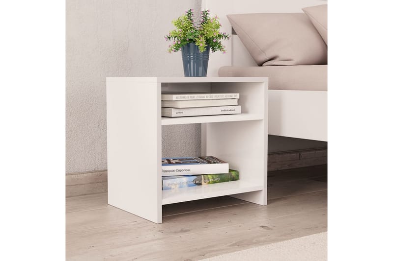 Nattbord hvit 40x30x40 cm sponplate - Hvit - Møbler - Bord - Avlastningsbord - Sengebord & nattbord
