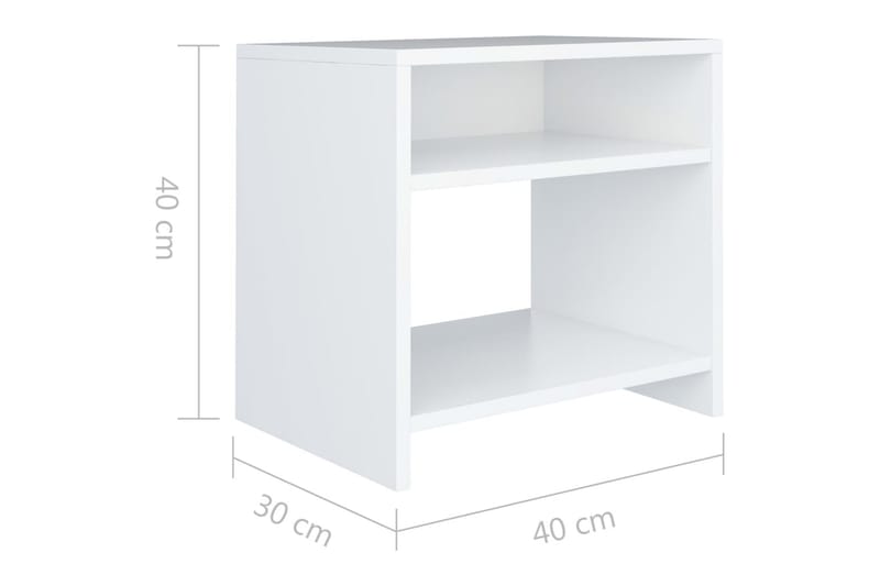 Nattbord hvit 40x30x40 cm sponplate - Hvit - Møbler - Bord - Avlastningsbord - Sengebord & nattbord