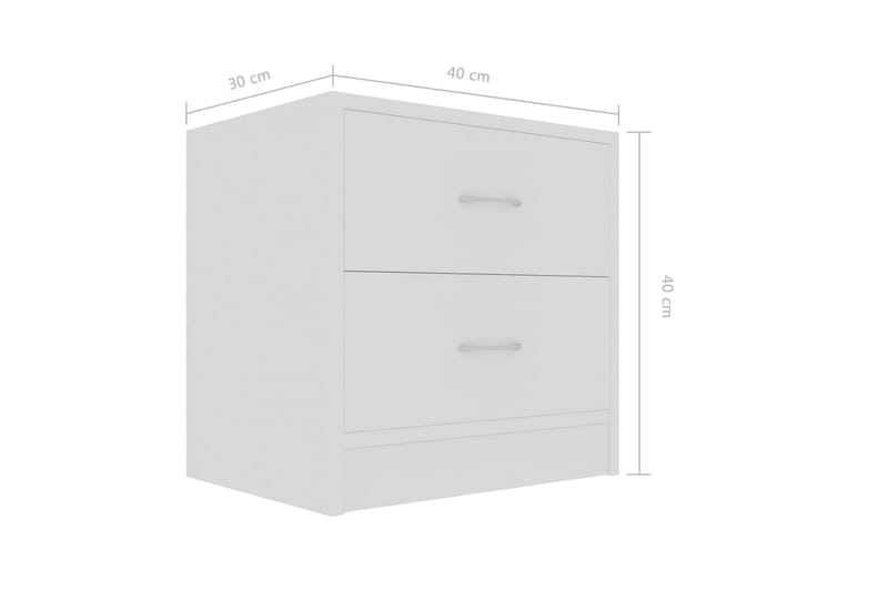 Nattbord hvit 40x30x40 cm sponplate - Hvit - Møbler - Bord - Avlastningsbord - Sengebord & nattbord