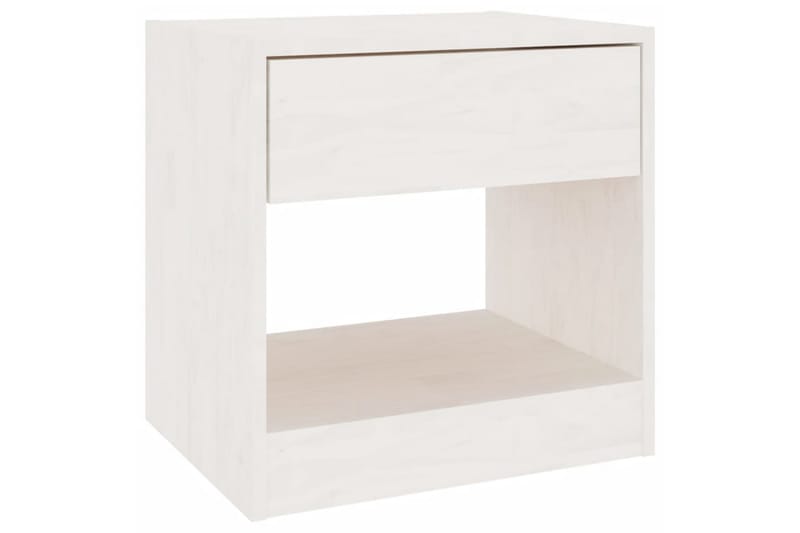 Nattbord hvit 40x31x40 cm heltre furu - Hvit - Møbler - Bord - Avlastningsbord - Sengebord & nattbord