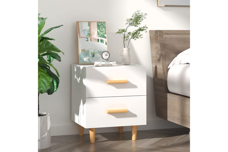 Nattbord hvit 40x35x47,5 cm - Hvit - Møbler - Bord - Avlastningsbord - Sengebord & nattbord