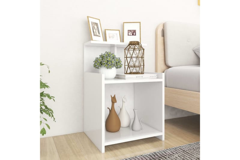 Nattbord hvit 40x35x60 cm sponplate - Hvit - Møbler - Bord - Avlastningsbord - Sengebord & nattbord