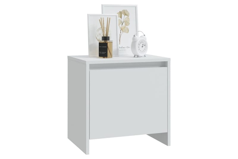 Nattbord hvit 45x34x44,5 cm sponplate - Hvit - Møbler - Bord - Avlastningsbord - Sengebord & nattbord