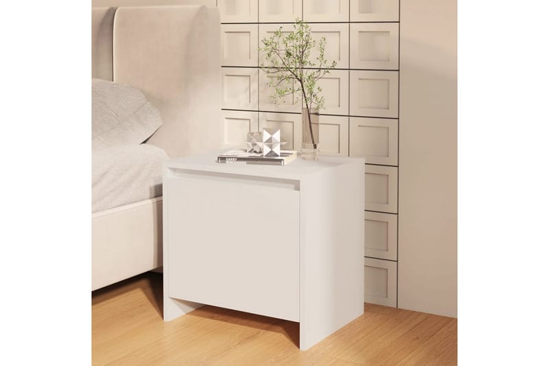 Nattbord hvit 45x34x44,5 cm sponplate - Hvit - Møbler - Bord - Avlastningsbord - Sengebord & nattbord