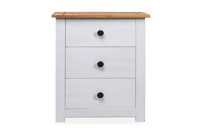 Nattbord hvit 46x40x57 cm furu Panama Range - Møbler - Bord - Avlastningsbord - Sengebord & nattbord