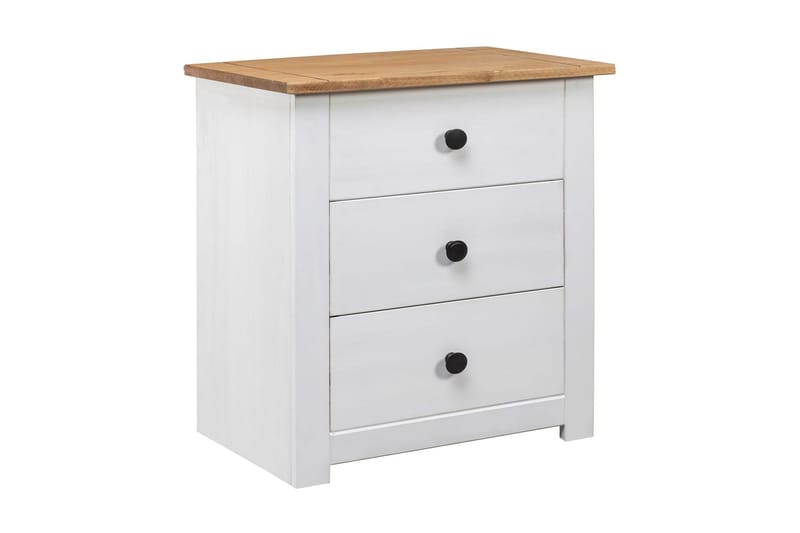 Nattbord hvit 46x40x57 cm furu Panama Range - Møbler - Bord - Avlastningsbord - Sengebord & nattbord