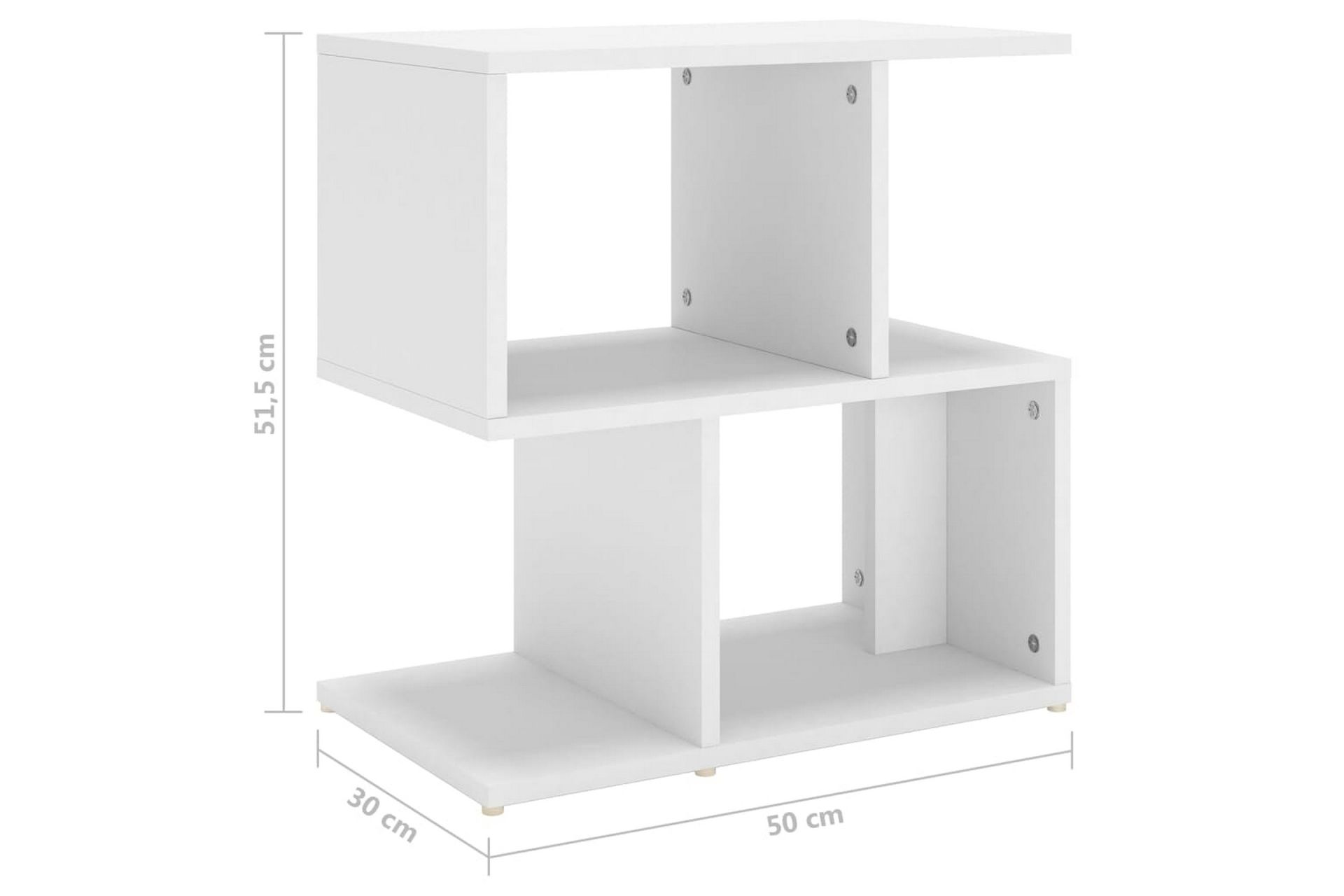 Nattbord hvit 50x30x51,5 cm sponplate - Hvit - Møbler - Bord - Avlastningsbord - Sengebord & nattbord