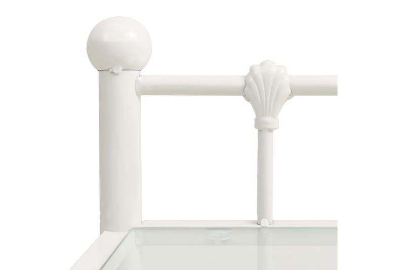 Nattbord hvit og gjennomsiktig 45x34,5x60,5 cm metall og gla - Sengebord & nattbord