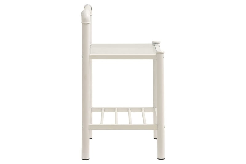 Nattbord hvit og gjennomsiktig 45x34,5x62,5 cm metall og gla - Møbler - Bord - Avlastningsbord - Sengebord & nattbord