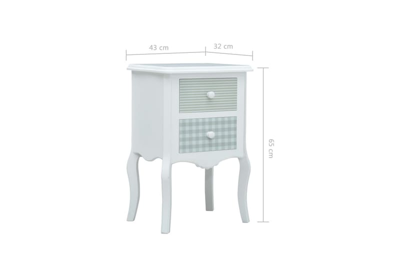 Nattbord hvit og grå 43x32x65 cm MDF - Sengebord & nattbord