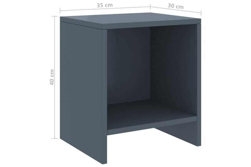 Nattbord lysegrå 35x30x40 cm heltre furu - Grå - Sengebord & nattbord