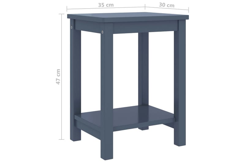 Nattbord lysegrå 35x30x47 cm heltre furu - Grå - Sengebord & nattbord