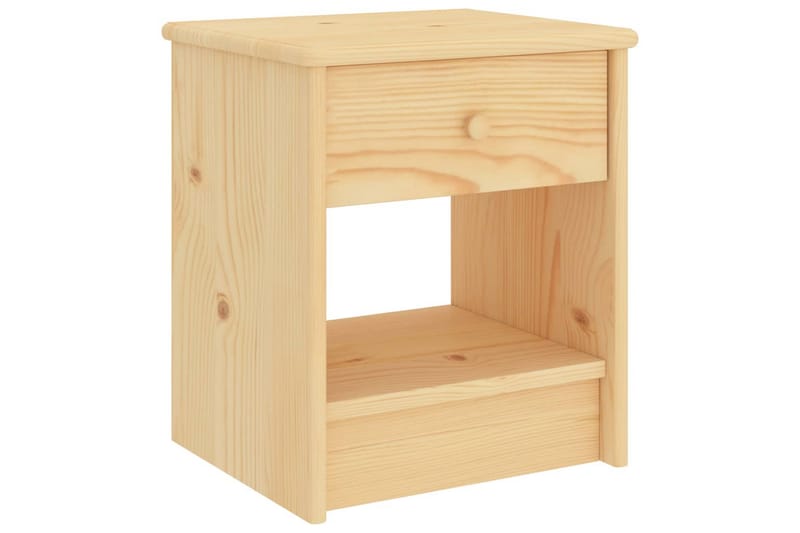 Nattbord lyst tre 35x30x40 cm heltre furu - Brun - Møbler - Bord - Avlastningsbord - Sengebord & nattbord