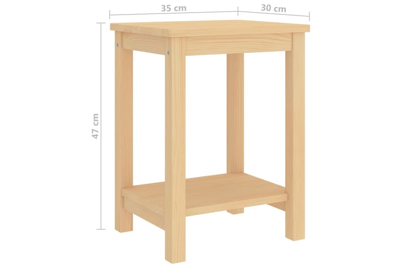 Nattbord lyst tre 35x30x47 cm heltre furu - Brun - Møbler - Bord - Avlastningsbord - Sengebord & nattbord
