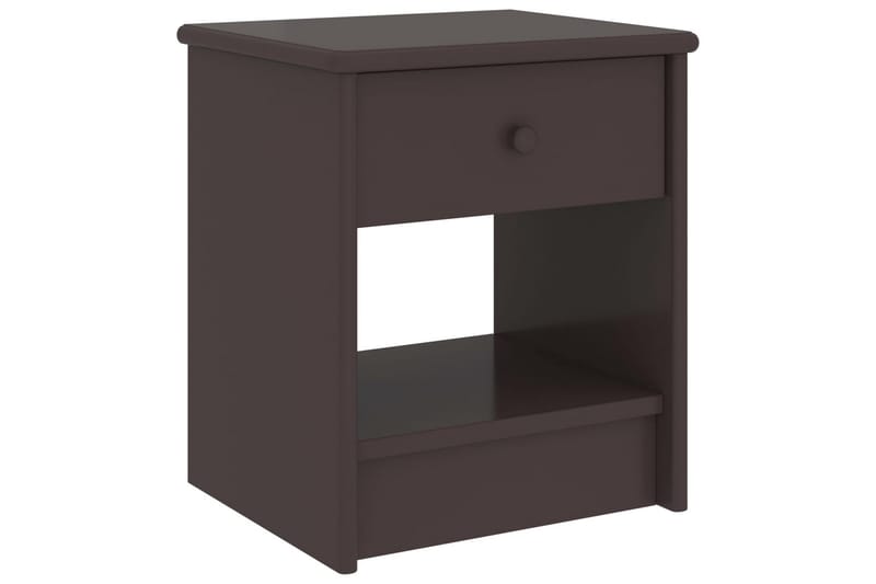 Nattbord mørkebrun 35x30x40 cm heltre furu - Brun - Møbler - Bord - Avlastningsbord - Sengebord & nattbord