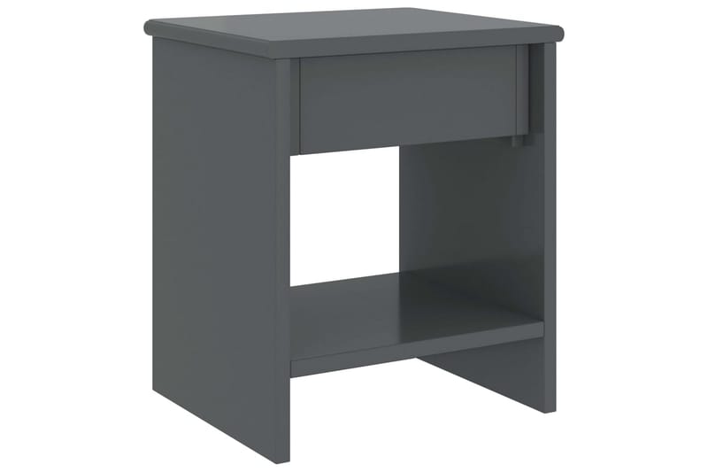Nattbord mørkegrå 35x30x40 cm heltre furu - Grå - Møbler - Bord - Avlastningsbord - Sengebord & nattbord