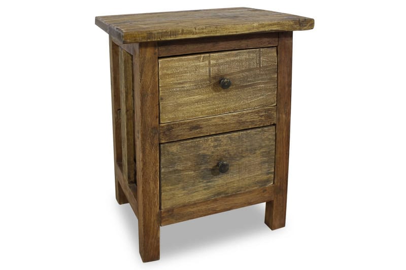 Nattbord massivt gjenvunnet tre 40x30x51 cm - Resirkulert Tre - Møbler - Bord - Avlastningsbord - Sengebord & nattbord