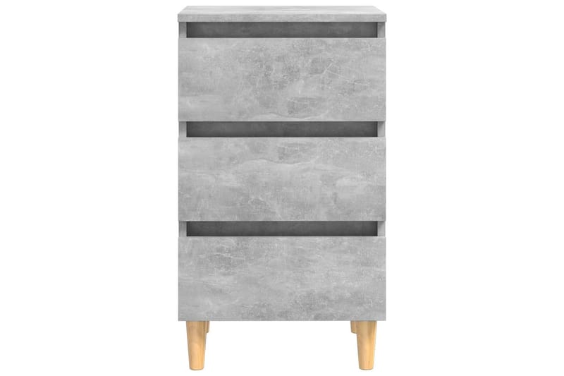 Nattbord med ben i heltre 2 stk betonggrå 40x35x69 cm - Grå - Møbler - Bord - Avlastningsbord - Sengebord & nattbord