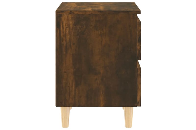 Nattbord med ben i heltre 2 stk røkt eik 40x35x50 cm - Brun - Sengebord & nattbord