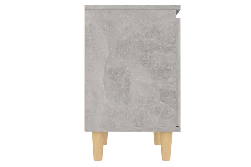 Nattbord med ben i heltre betonggrå 40x30x50 cm - Grå - Møbler - Bord - Avlastningsbord - Sengebord & nattbord