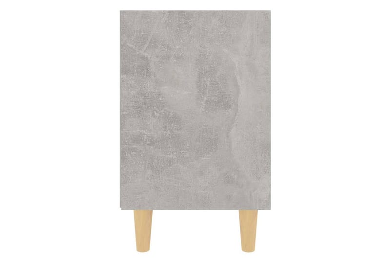 Nattbord med ben i heltre betonggrå 40x30x50 cm - Grå - Møbler - Bord - Avlastningsbord - Sengebord & nattbord