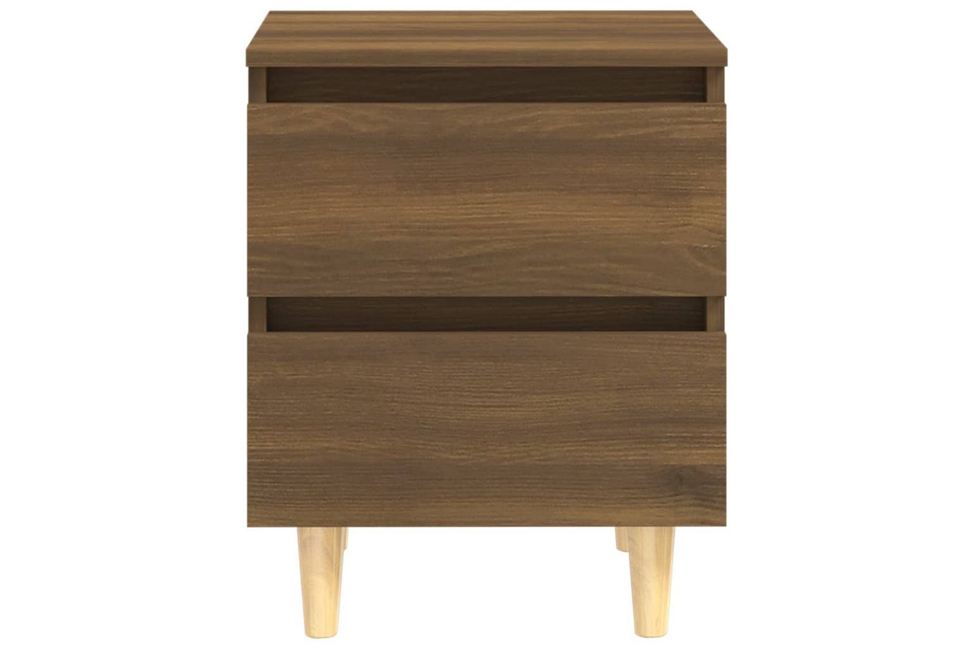 Nattbord med ben i heltre brun eik 40x35x50 cm - Brun - Møbler - Bord - Avlastningsbord - Sengebord & nattbord