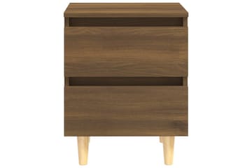 Nattbord med ben i heltre brun eik 40x35x50 cm - Brun - Møbler - Bord - Avlastningsbord - Sengebord & nattbord